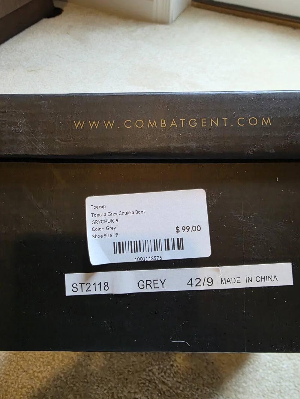 Toecap Men's Gray Chukka Boots - Size 9